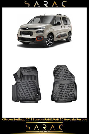 Citroen Berlingo Panelvan 2019 Model Araca Özel 3d Havuzlu Paspas(2 PARÇA)