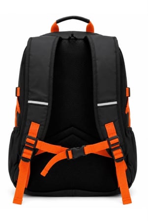 UMBRO Cleo Backpack Siyah/Turuncu Su İtici, Reflektörlü Spor Sırt Çantası, Okul Çantası - TT0044