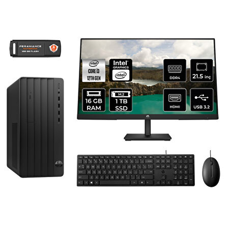 HP PRO TOWER 290 G9 MA1EAD013 İ3 12100 16GB RAM 1TB SSD 21.5" FDOS MASAÜSTÜ PC