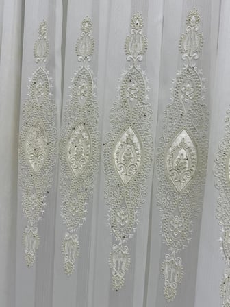 NİVEMESHOME ELİSYA 3812 GOLD IŞILTI 1/2,5 PİLELİ  BAMBU TÜL PERDE