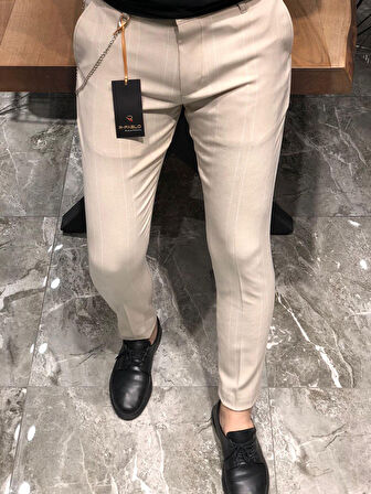 Çizgili Kumaş Pantolon