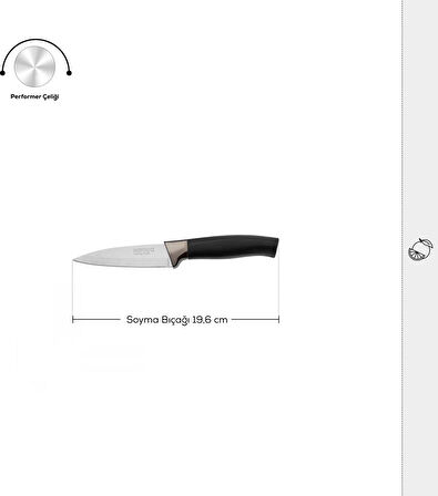 Karaca Helios Soyma Bıçağı Black 19 Cm