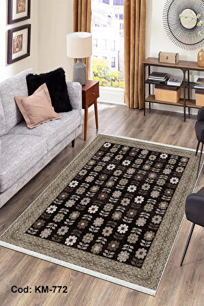 Pamuk Dokuma Taban Kaymaz Yıkanabilir Klasik Desenli  Salon Halısı Mutfak Halısı Koridor Halısı