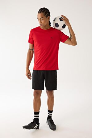 DeFactoFit Slim Fit Dar Kesim Sporcu Kısa Paça Skuba Dalgıç Kumaş Şort D0673AX24AUBK81