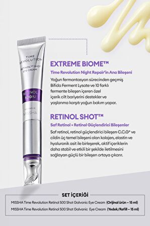 Kırışıklık Karşıtı Titreşimli 2li Göz Bakım Kremi Time Revolution Retinol 500 Shot Eye Cream Duo Set