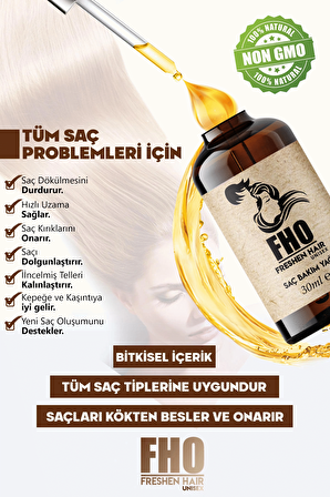 FHO Freshen Hair Dökülen Yavaş Uzayan Saçlara Özel Bitkisel Saç Bakım Serumu 3 x 30 ml