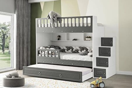 Zümrüt Yavrulu Ranza Antrasit & Beyaz Çelik Destekli MDF Membran Kaplama  %100 MDF