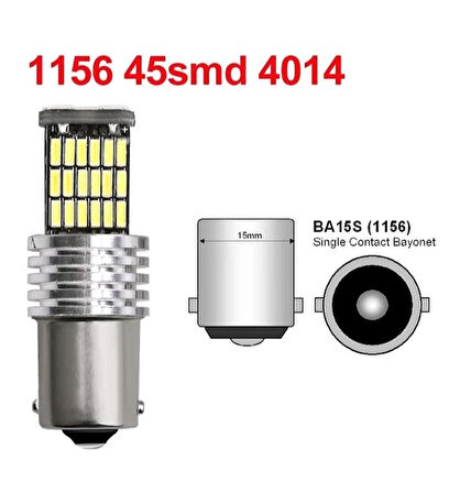 Ba15s 1156 P21w 45 Led Geri Vites Stop Ampulü(2 Adet)