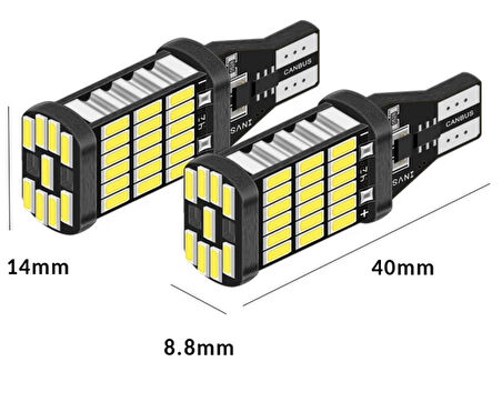 T15 W16w Canbus 45 Led Beyaz Geri Vites Park Ampülü (2 ADET)