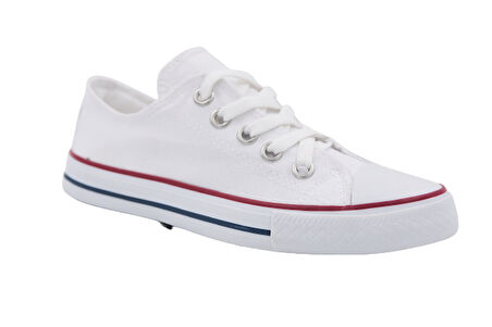 Prego Siyah&Beyaz  Çocuk Kısa Converse Tarzı Spor Ayakkabı BEYAZ