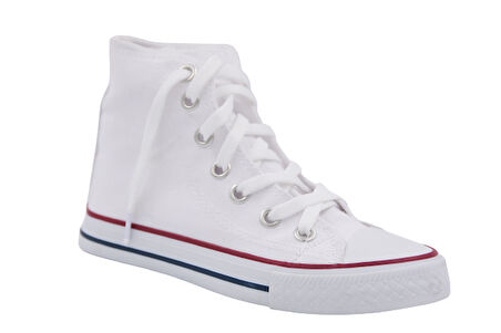 Prego Siyah&Beyaz Çocuk Bilekli Converse Tarzı Spor Ayakkabı BEYAZ