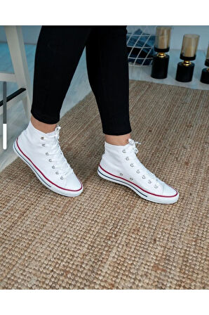 Prego Siyah&Beyaz Çocuk Bilekli Converse Tarzı Spor Ayakkabı BEYAZ