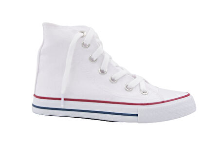 Prego Siyah&Beyaz Çocuk Bilekli Converse Tarzı Spor Ayakkabı BEYAZ