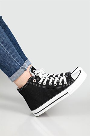 Beyaz Spor Unıseks Bilekli Converse Ayakkabı SİYAH BEYAZ