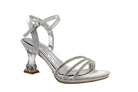 Erbay Şeffaf Topuklu Kadın Abiye Ayakkabı SİYAH