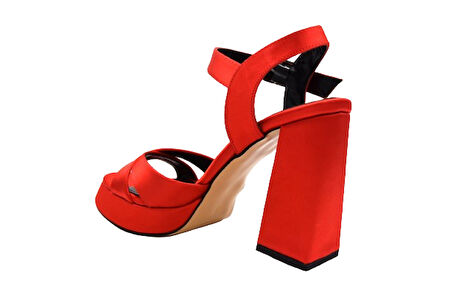 Dekas DA8724 Kalın Topuklu Kadın Tek Bant Ayakkabı KIRMIZI