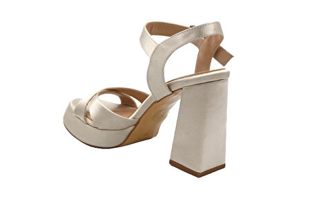 Dekas DA8724 Kalın Topuklu Kadın Tek Bant Ayakkabı TEN