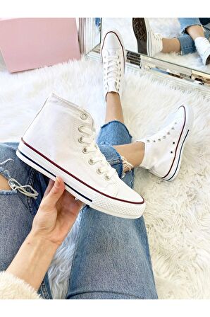 Beyaz Spor Unıseks Bilekli Converse Ayakkabı BEYAZ