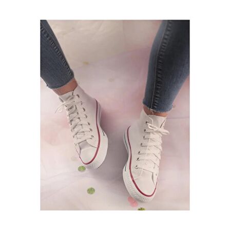 Beyaz Spor Unıseks Bilekli Converse Ayakkabı BEYAZ