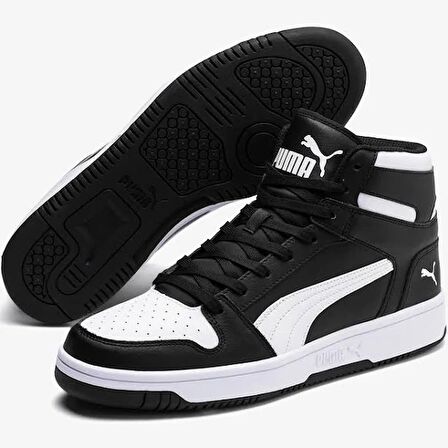 Puma Rebound LayUp SL Siyah Beyaz  Unisex Basketbol Ayakkabısı SİYAH BEYAZ