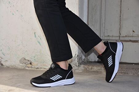 M.p. 231 1106 Comfolite Rahat İç Taban Hafif Bağcıklı Uniseks Spor Ayakkabı SİYAH BEYAZ