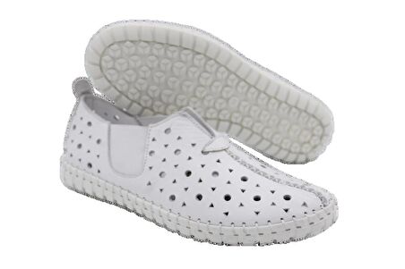 Prego İniesta Hakiki Deri Termo Kaynaz Taban Kadın Günlük Ayakkabı BEYAZ