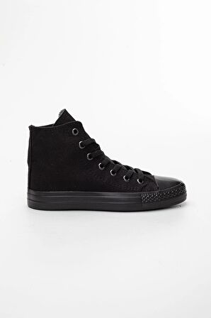 Prego Erkek Sneaker Bilekli Convers Modeli Keten Spor Ayakkabı SİYAH