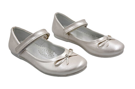 Prego Eylül Termo Kaymaz Taban Bıyık Fiyonlu Cırtlı Kız Çocuk Babet SEDEF