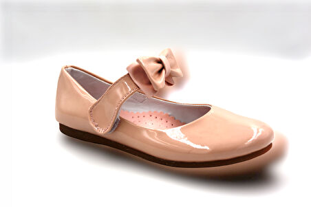 Prego Eylül Papyon Cırlı Termo Kaymaz Taban Kız Çocuk Babet Ayakkabı PUDRA