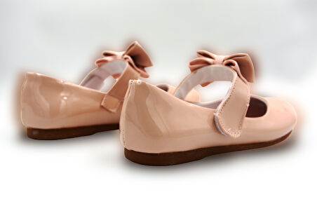 Prego Eylül Papyon Cırlı Termo Kaymaz Taban Kız Çocuk Babet Ayakkabı PUDRA
