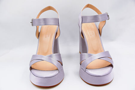 Dekas DA8724 Kalın Topuklu Kadın Tek Bant Ayakkabı GUMÜŞ