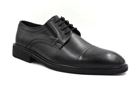 Prego (Stilloni) Hakiki Deri Eva Taban Bağcıklı Erkek Klasik Ayakkabı SİYAH