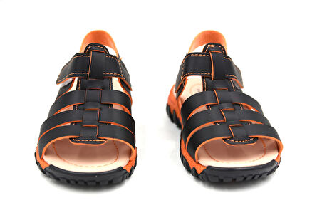 Prego (Arzen) Ortapedi Termo Kaymaz Taban Cırtlı Erkek Çocuk Sandalet SİYAH