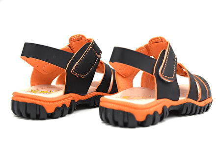 Prego (Arzen) Ortapedi Termo Kaymaz Taban Cırtlı Erkek Çocuk Sandalet SİYAH