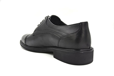 Prego (Stilloni) Hakiki Deri Bağcıklı Poli Hafif Taban Günlük Erkek Ayakkabı SİYAH