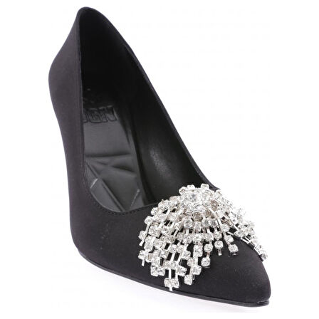 Prego 030-23Y Kadin Kristal Üzüm Asmali Tokali Topuklu Ayakkabi SİYAH