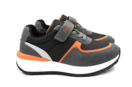 Pinokyo Belek Poli Hafif Taban Cırtlı Anorak Çocuk Spor Ayakkabı SİYAH GRİ