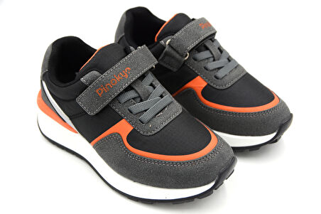 Pinokyo Belek Poli Hafif Taban Cırtlı Anorak Çocuk Spor Ayakkabı SİYAH GRİ