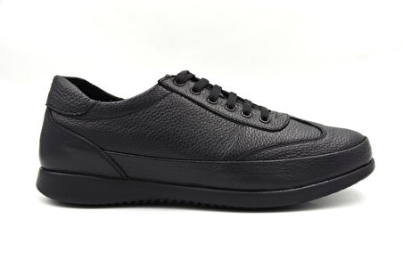 Beyaz (Forex) 3038 Floter Hakiki Deri Bağcıklı Poli Hafif Taban Erkek Günlük Ayakkabı SİYAH