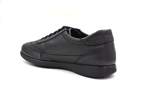 Beyaz (Forex) 3038 Floter Hakiki Deri Bağcıklı Poli Hafif Taban Erkek Günlük Ayakkabı SİYAH