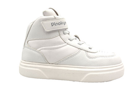 Pinokyo Chıcago Bilekli Poli Hafif Taban Çocuk Spor Ayakkabı BEYAZ