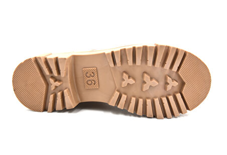 Windif Termo Kaymaz Taban Bağcıklı Fermuarlı Kadın Postal Bot BEJ