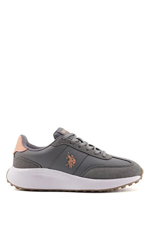 U.S. Polo Assn. REMUS 3PR Siyah Bağcıklı Kaymaz Taban Kadın Sneaker GRİ