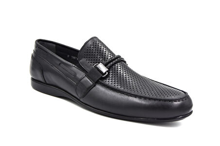 Fosco (2919) İçi Dışı Hakiki Deri Kauçuk Hafif Taban Erkek Ayakkabı SİYAH