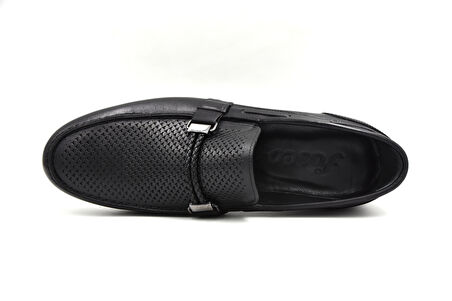 Fosco (2919) İçi Dışı Hakiki Deri Kauçuk Hafif Taban Erkek Ayakkabı SİYAH