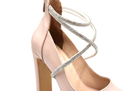 Park Moda Platformlu Topuklu Kadın Sivri Burun Stiletto Ayakkabı TEN