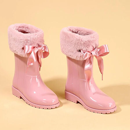Igor Campera Charol Velvet Kız Çocuk Su Geçirmez Yağmur Kar Çizmesi W10275 Siyah PEMBE