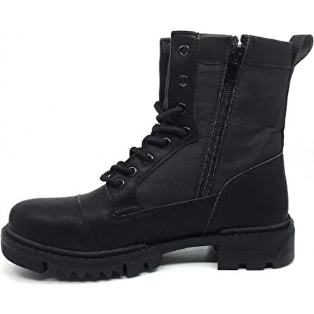 Forza Günlük Kışlık Fermuarlı Uniseks Postal Bot Ayakkabı SİYAH