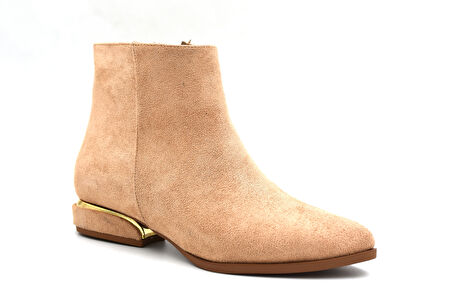 Park Moda Alçak Topuklu Fermuarlı Günlük Kadın Bot VİZON