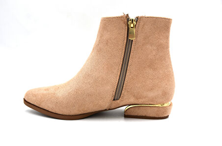 Park Moda Alçak Topuklu Fermuarlı Günlük Kadın Bot VİZON